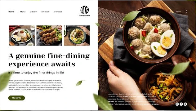 Fine-dining restaurant website concept by Web Matrix Lab