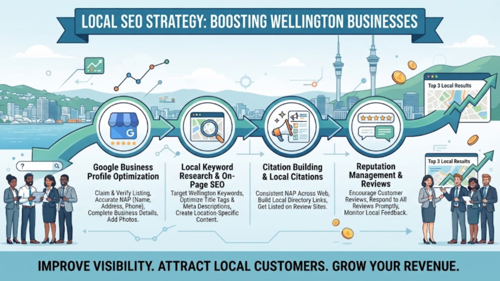 Wellington SEO Services — digital marketing strategy focused on higher rankings, increased website traffic, and local business growth