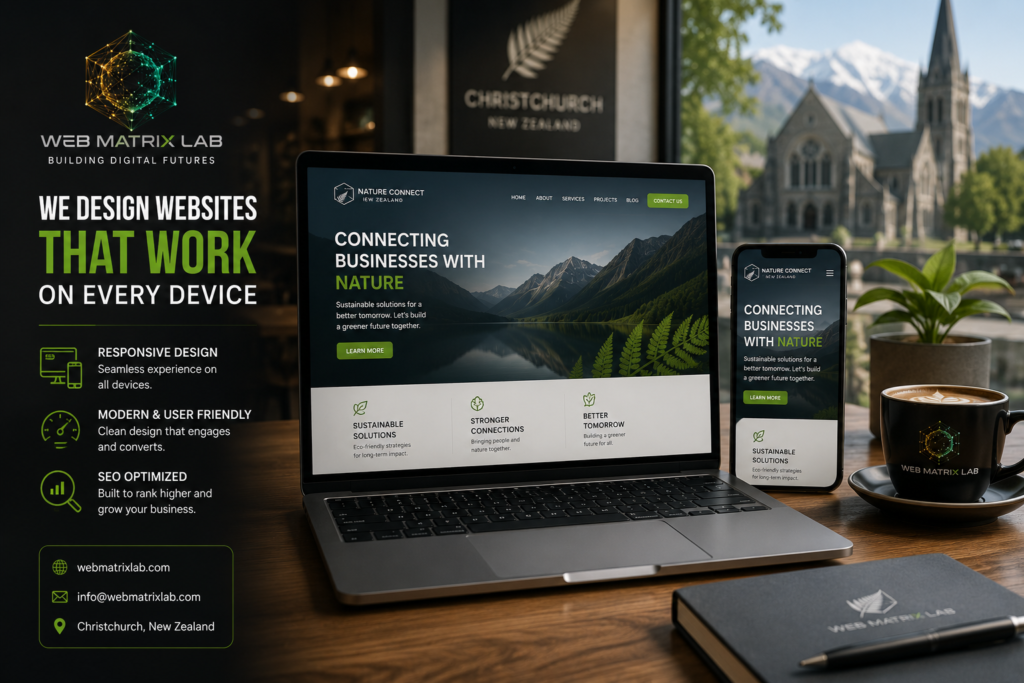 Modern website design services for businesses in Christchurch