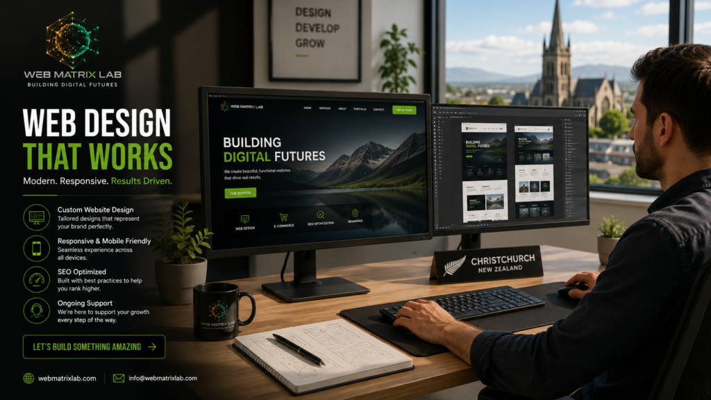 Professional web designer creating modern websites for Christchurch businesses