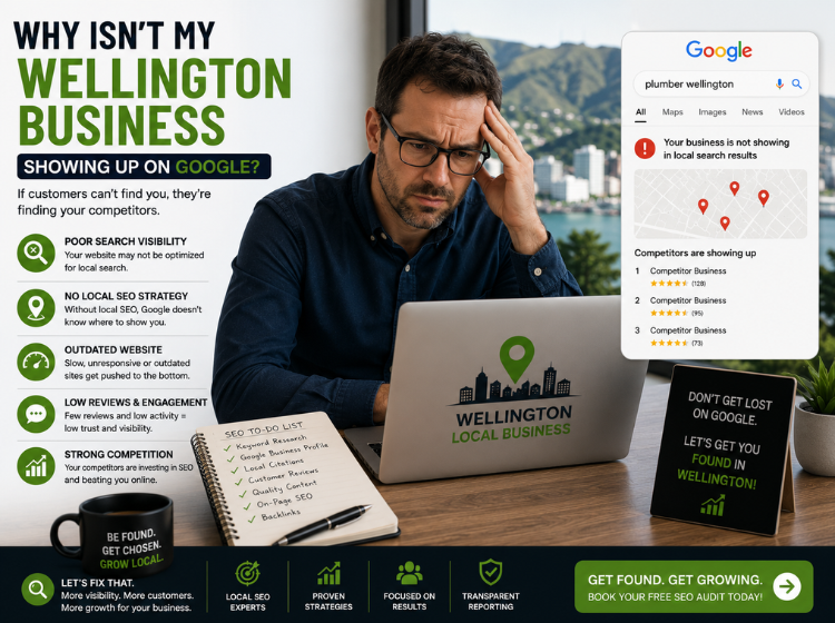 Wellington local SEO — business appearing prominently in Google local search results for Wellington customers